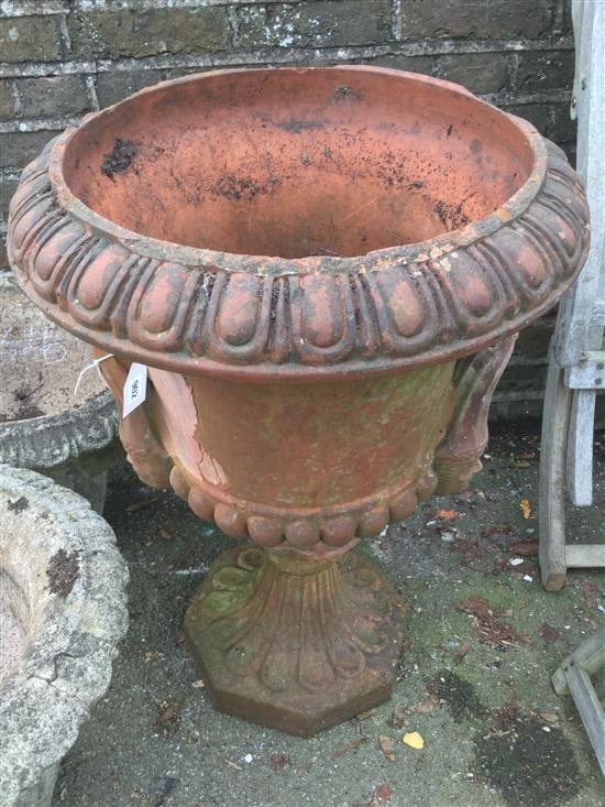 19thC terracotta campagna-shaped urn